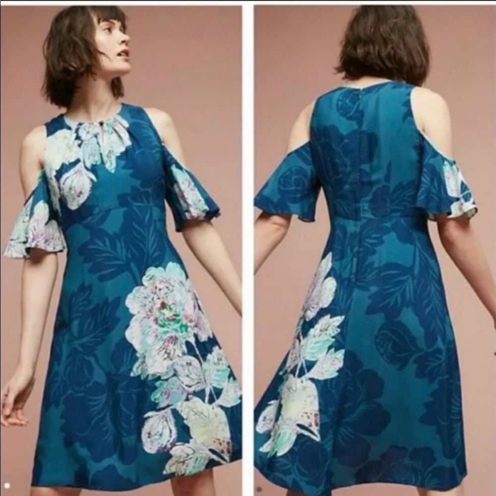 Maeve peekaboo shoulder dress